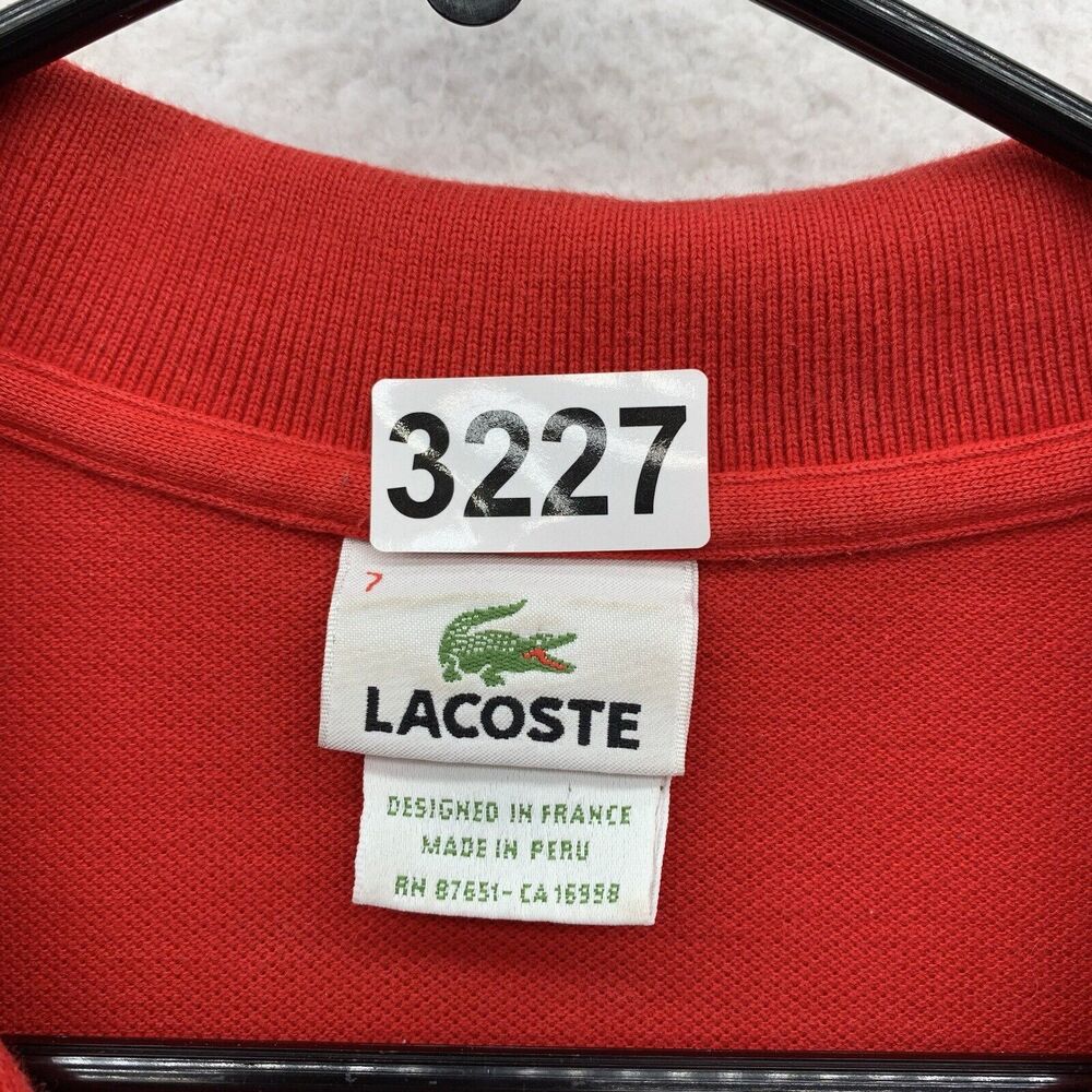 Lacoste Polo Shirt Mens 7 XXL 2XL Red Mesh Preppy Casual Comfort Golf Dad - Picture 9 of 9
